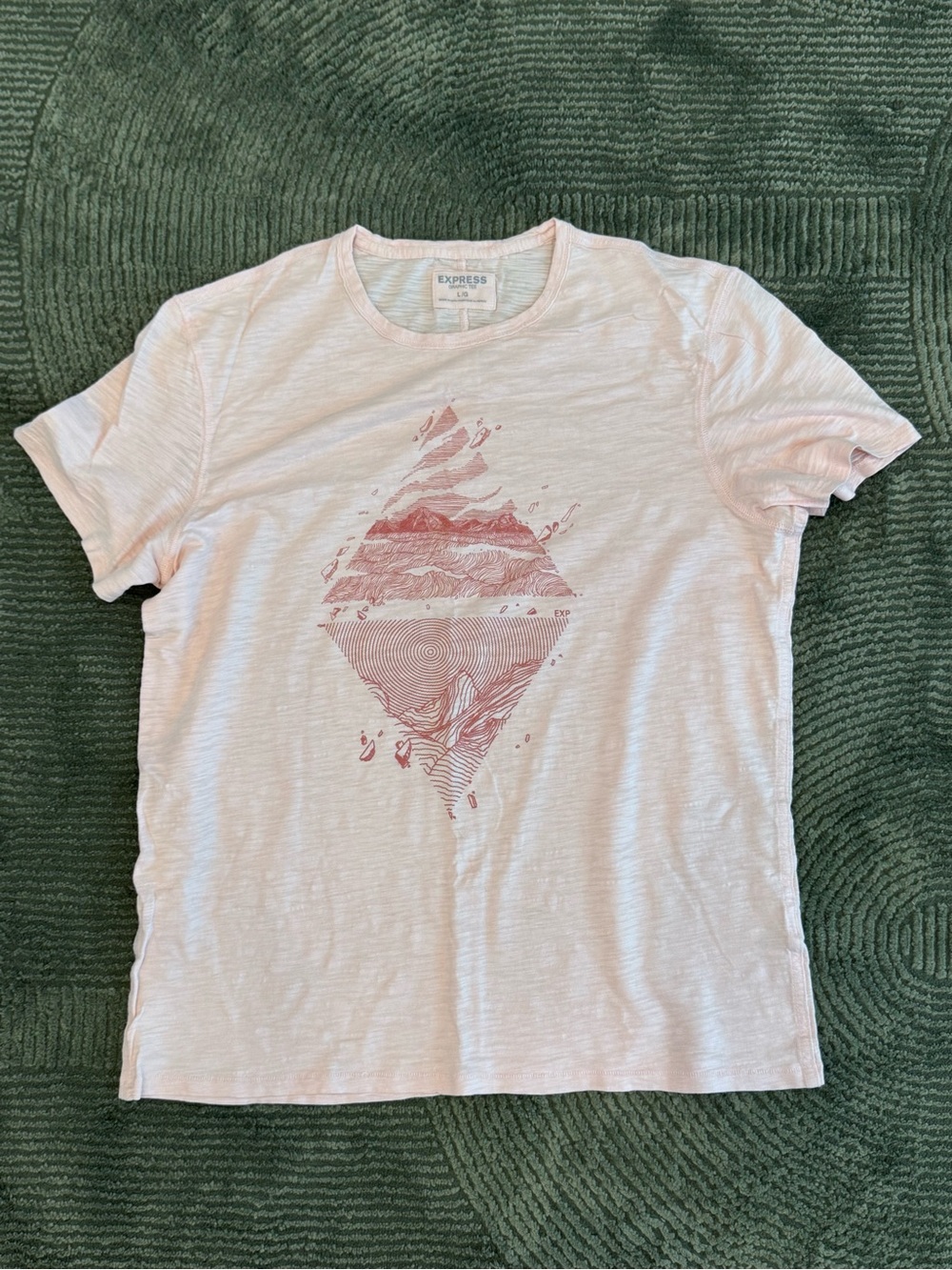 Express Pale Pink Graphic Short Sleeve Tee Size Large